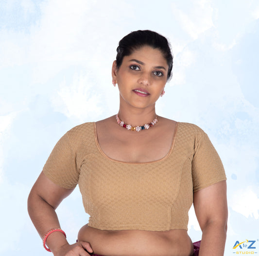 Dark Cream Crush Fabric Shimmer Tissue Design