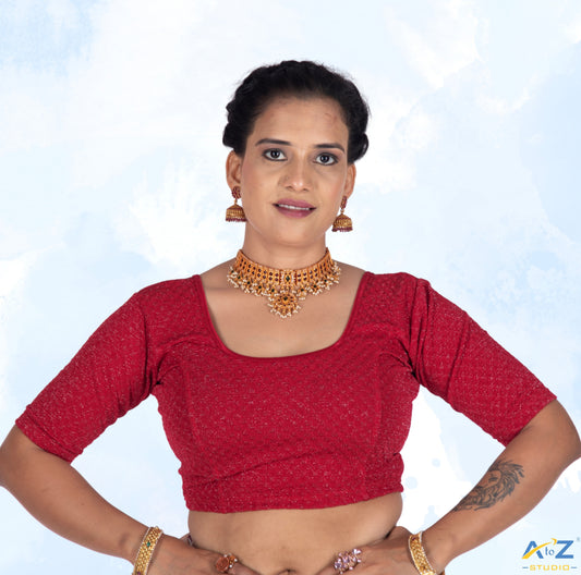 Red Crush Fabric Shimmer Tissue Design