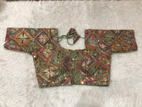 Multicolor Threadwork & Sequin Patchwork Blouse