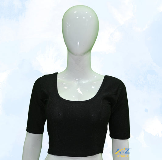 Black Metallic Lycra Shiny Elbow Sleeves