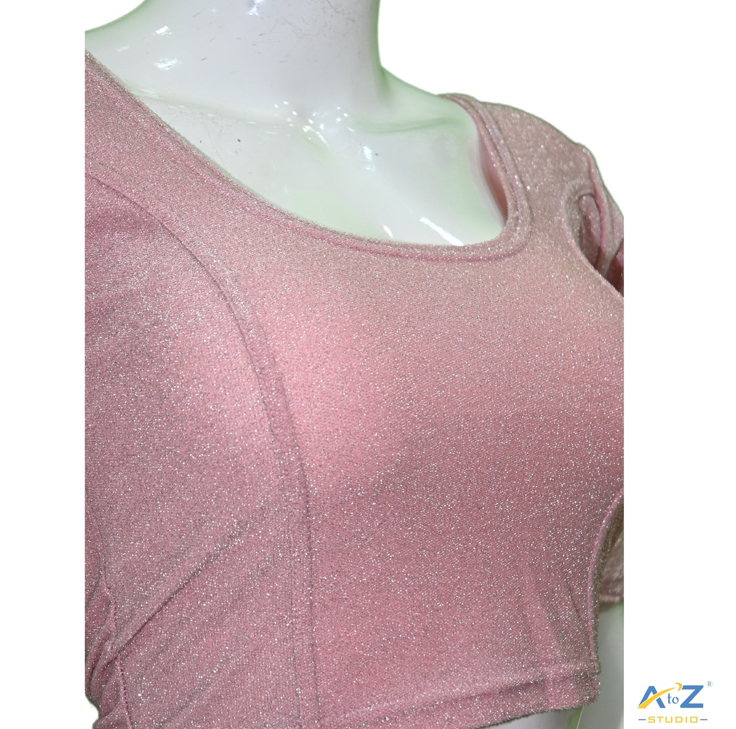 Light Pink Metallic Lycra Shiny Elbow Sleeves