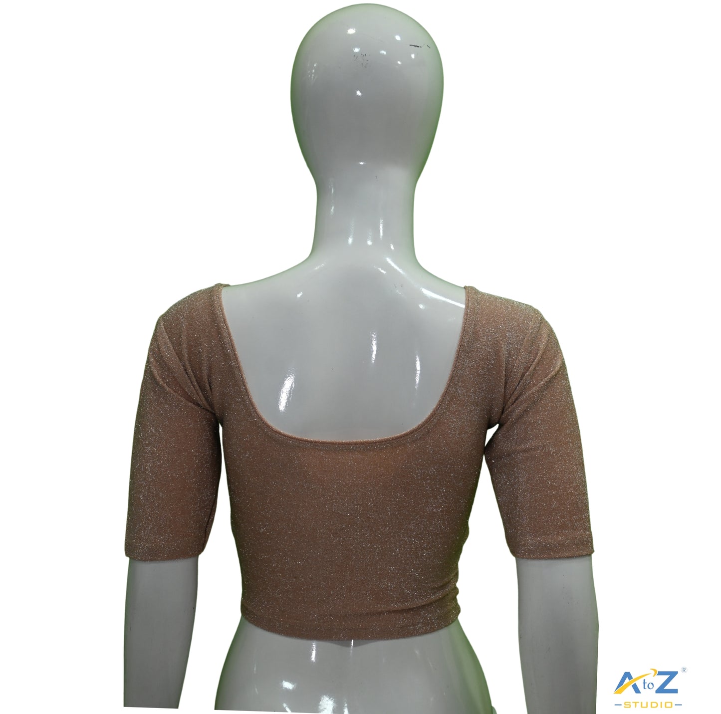 Peach  Metallic Lycra Shiny Elbow Sleeves