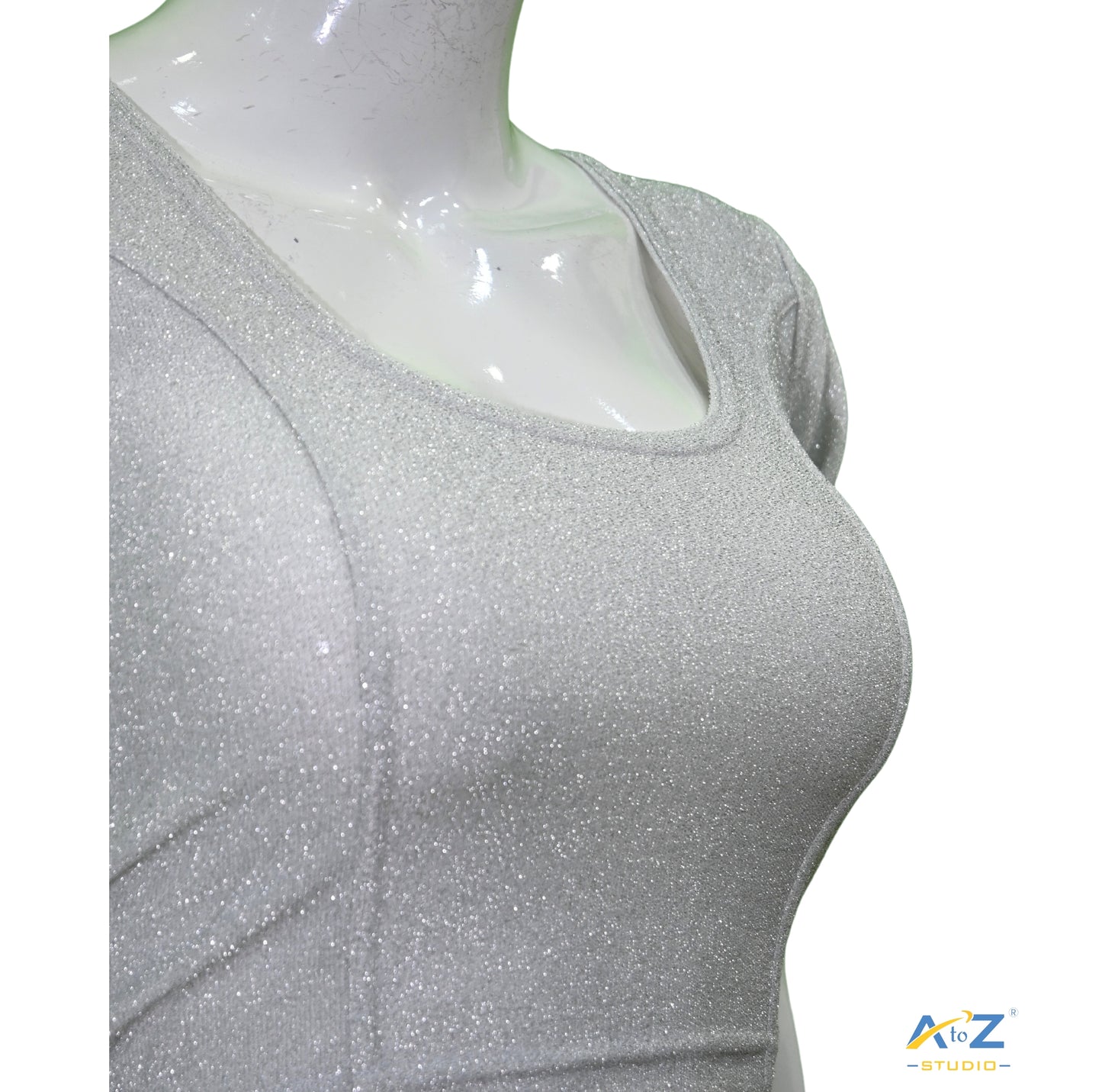 Silver Metallic Lycra Shiny Elbow Sleeves