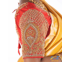 Magenta Pink Silk Cloth Blouse with Chain and kundan design Design