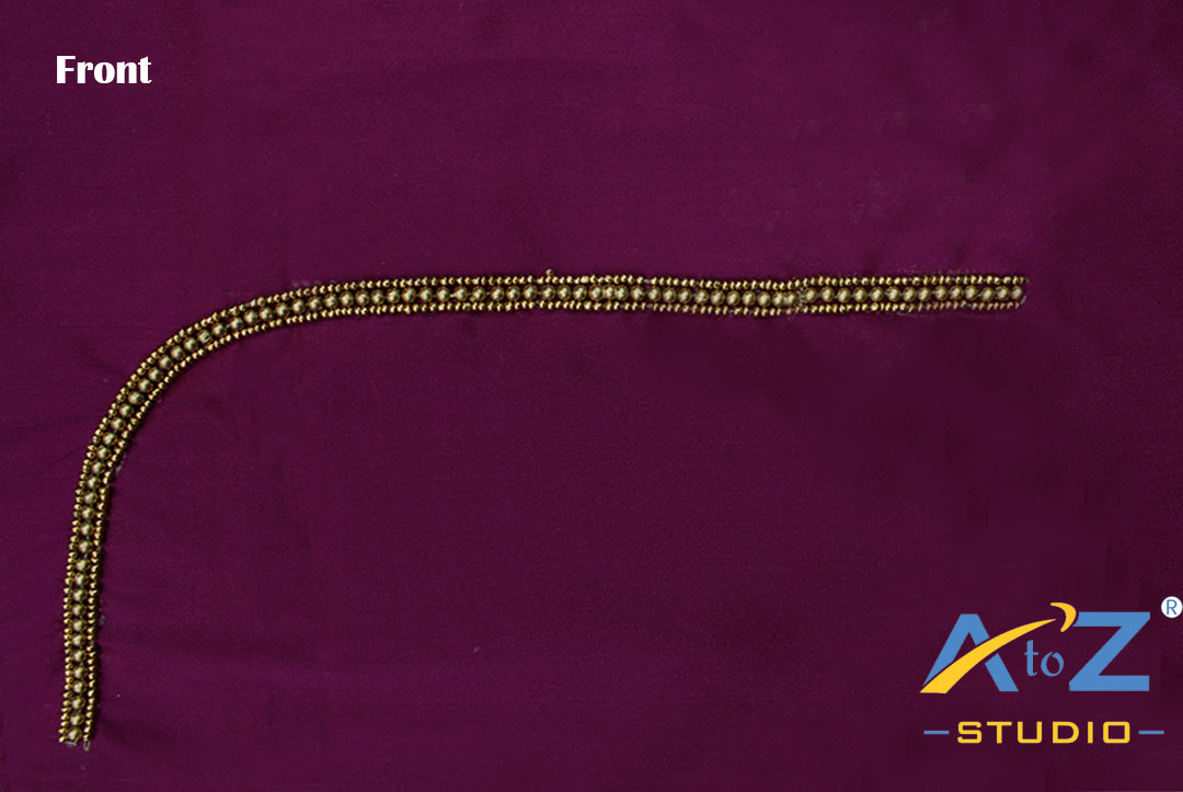 Plum Silk Blouse Piece With Aari Work