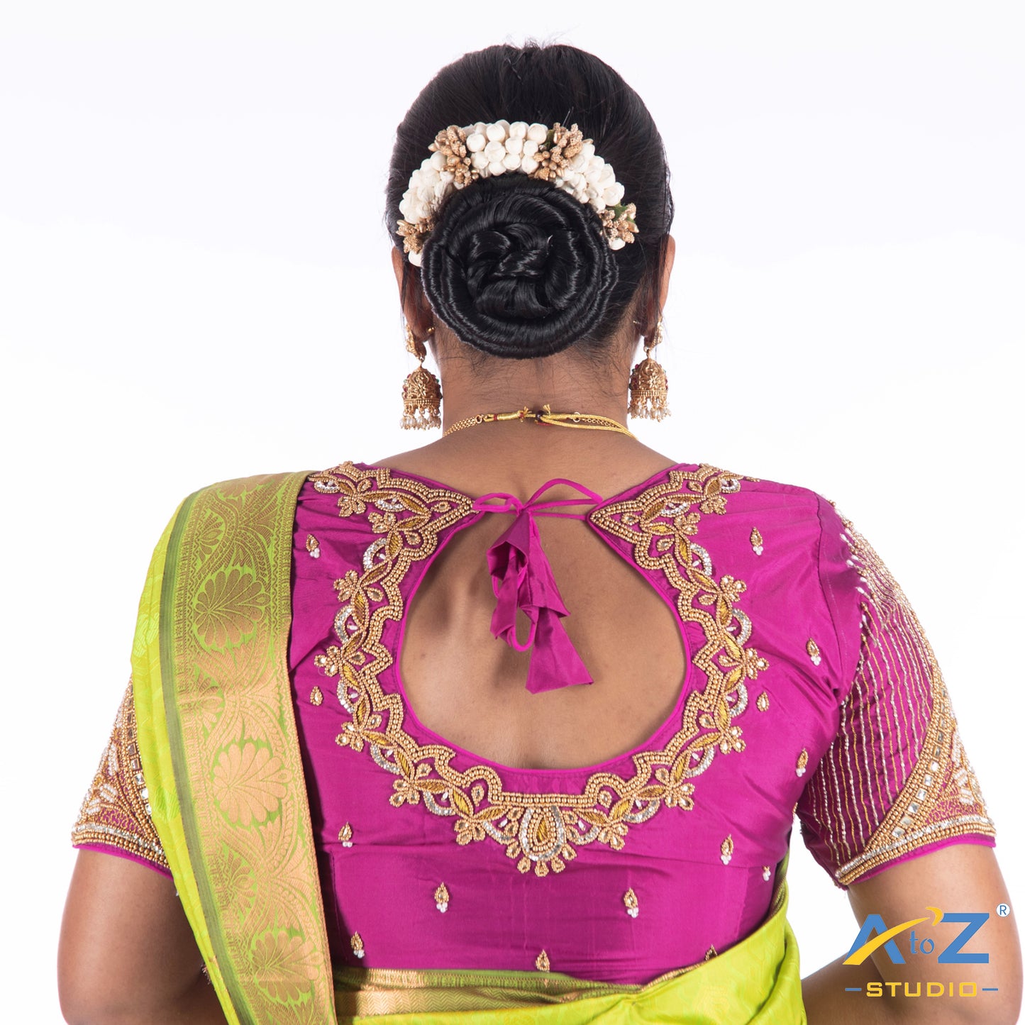 "Luxury Purple Silk   Cloth Blouse with Bird design Design"