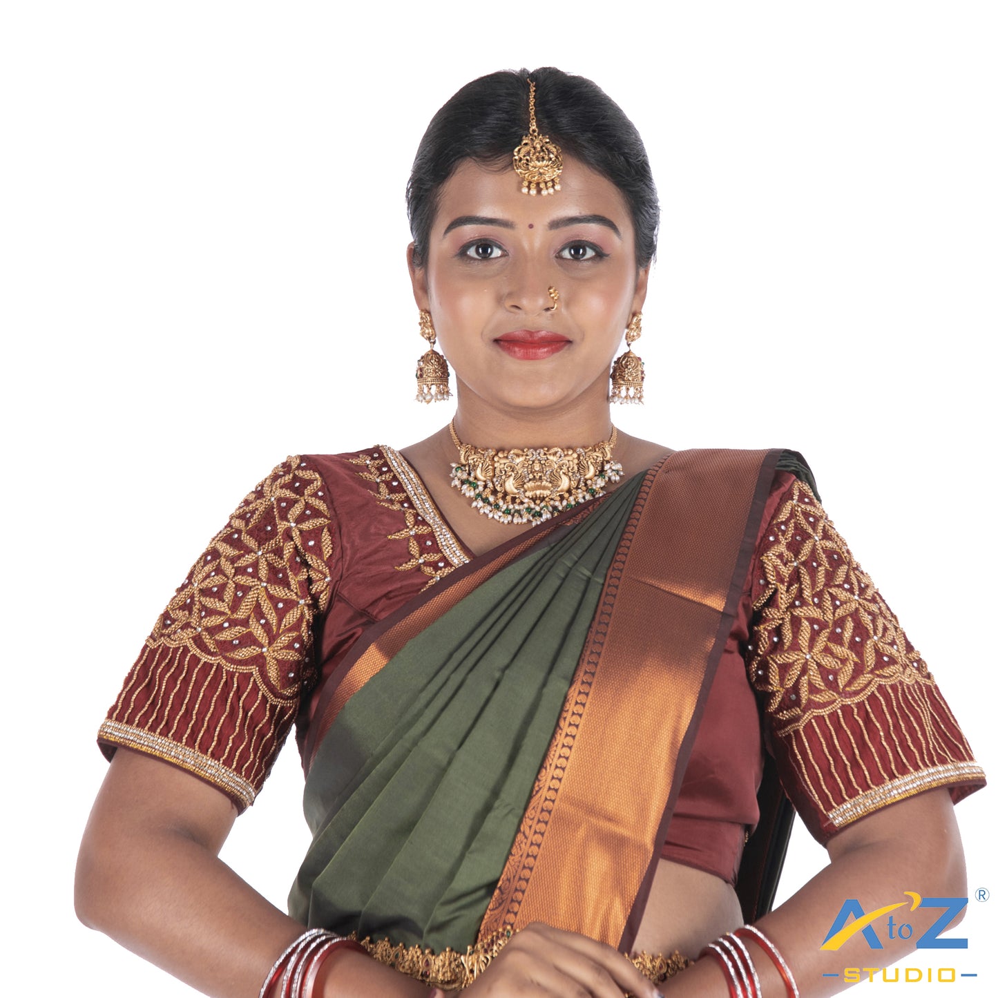 Maroon Silk Cloth Blouse with Star design Design