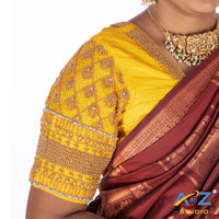 Light yellow Silk Cloth Blouse with Kite Design