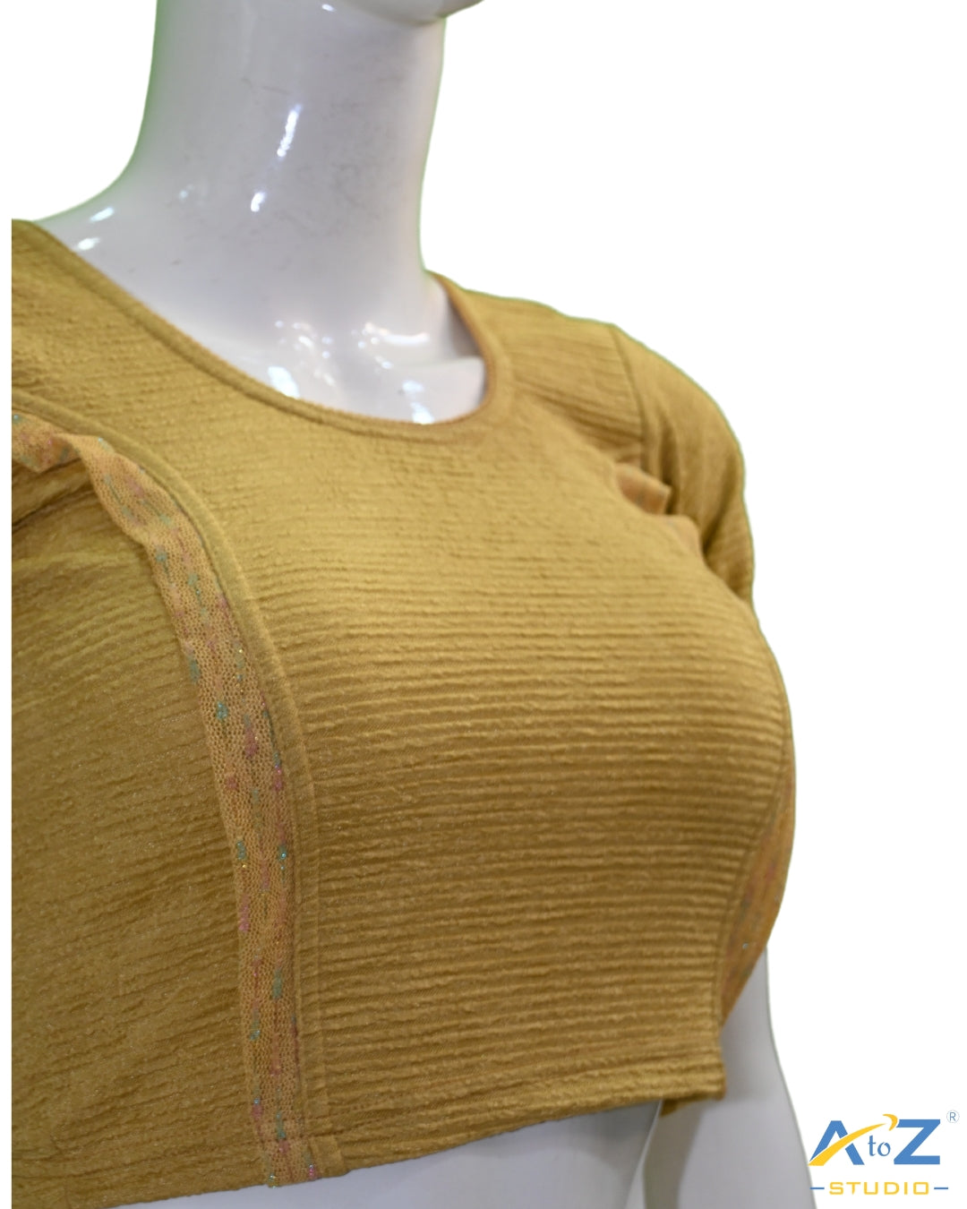 Dark Chiku Crush Blouse with Tissue Lines