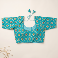 Rama Banaras Silk Brocade Blouse with Zari Geometric Butta