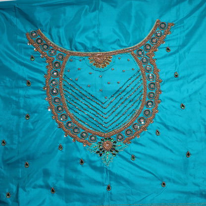 Turquoise Radiance Designer Blouse Piece