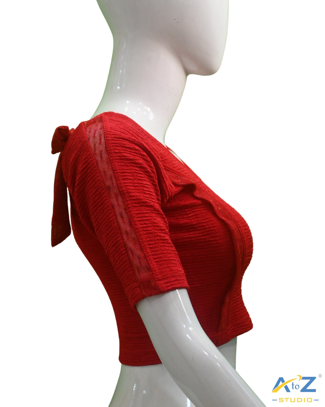Red Crush Blouse with Tissue Lines