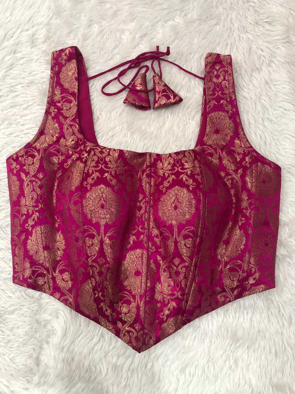 Rani Metallic Woven Corset Top
