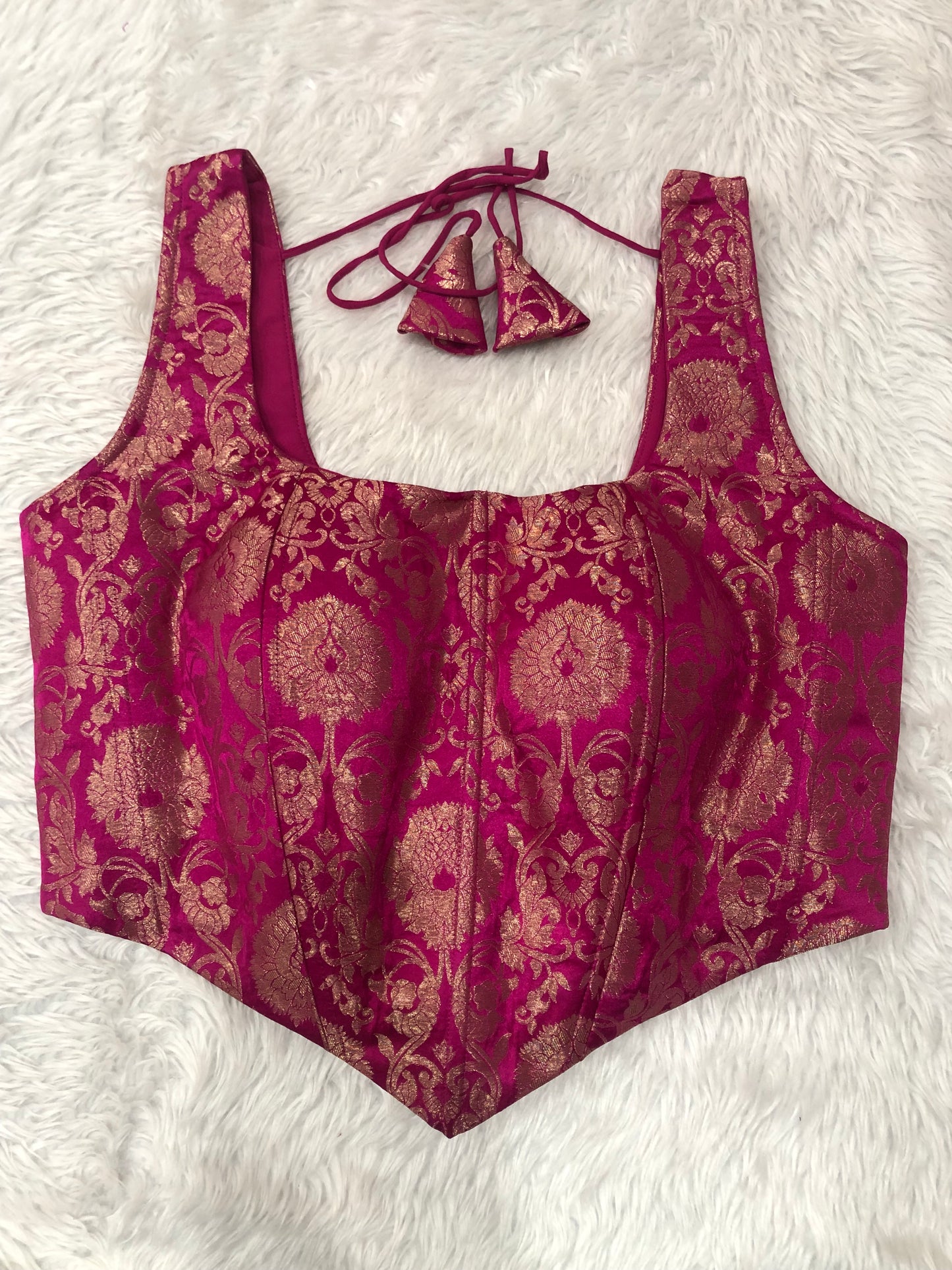 Rani Metallic Woven Corset Top