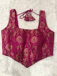 Rani Metallic Woven Corset Top