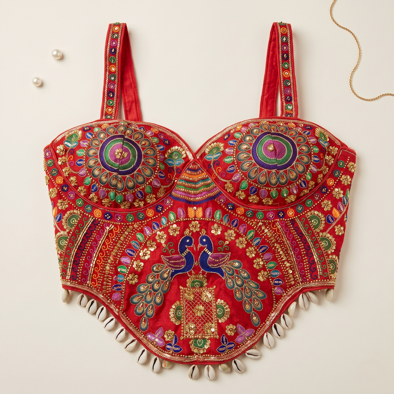 Red Heritage Corset Blouse