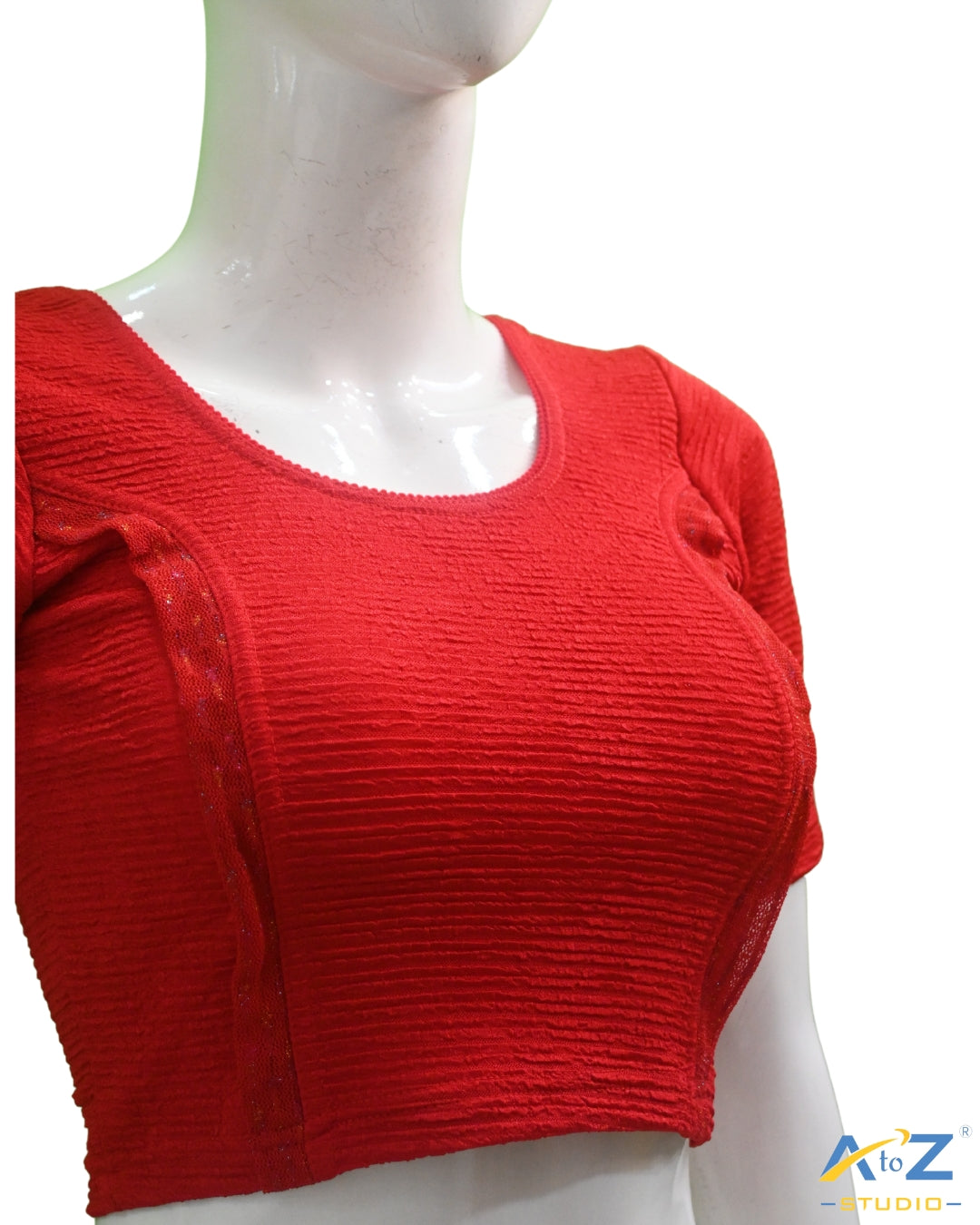 Red Crush Blouse with Tissue Lines