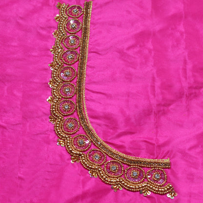 Royal Pink Antique Beadwork Bridal Blouse