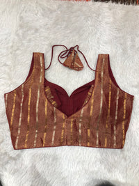 Maroon Metallic Shimmer Bustier Top