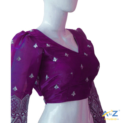 Dark Purple Silk Blouse