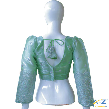 Spring Green Silk Blouse