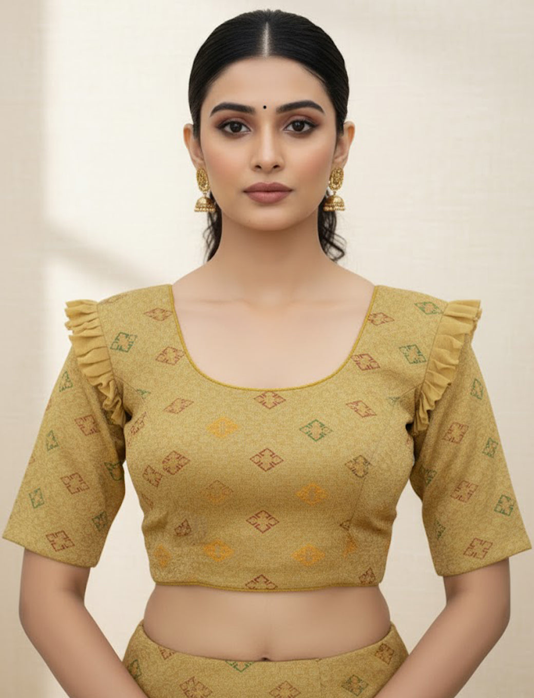 Dark Chiku Crush Blouse with Kite Print