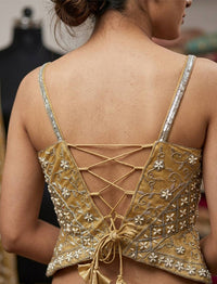 Gold Embroidered Designer Corset Blouse