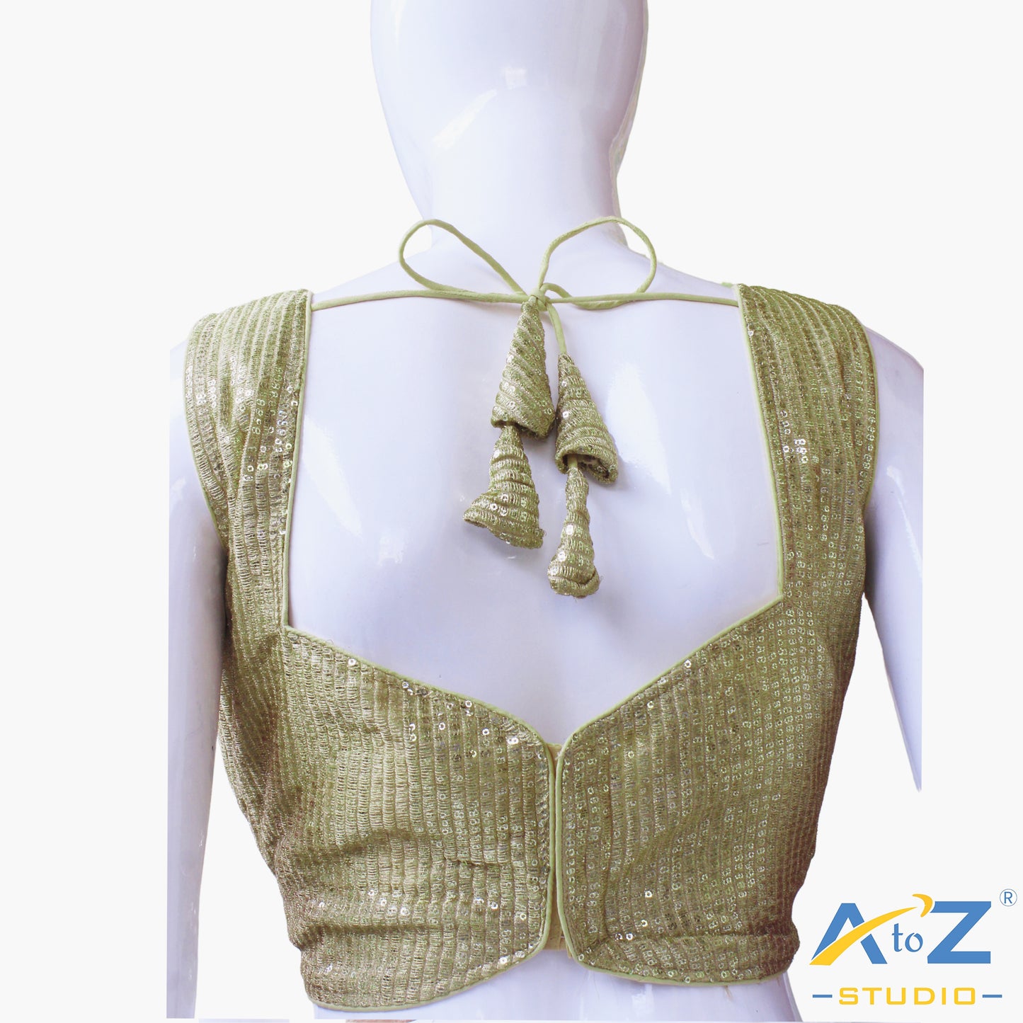 Golden Glow Sequin Statement Blouse