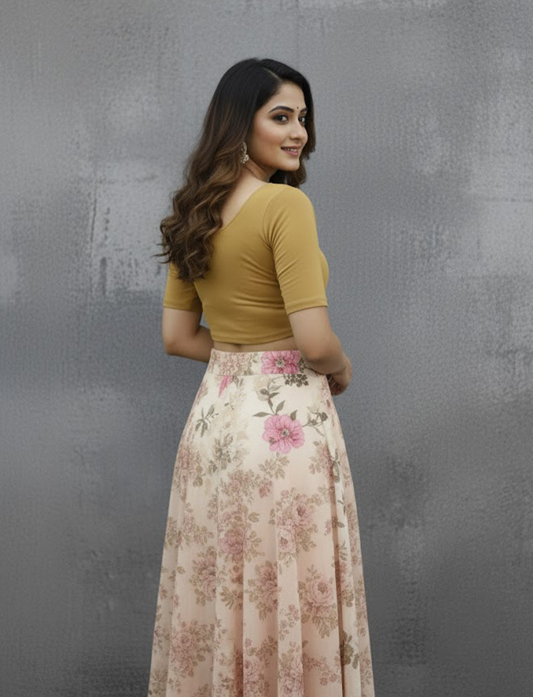 Dark Chiku Cotton Lycra Blouse - Plain