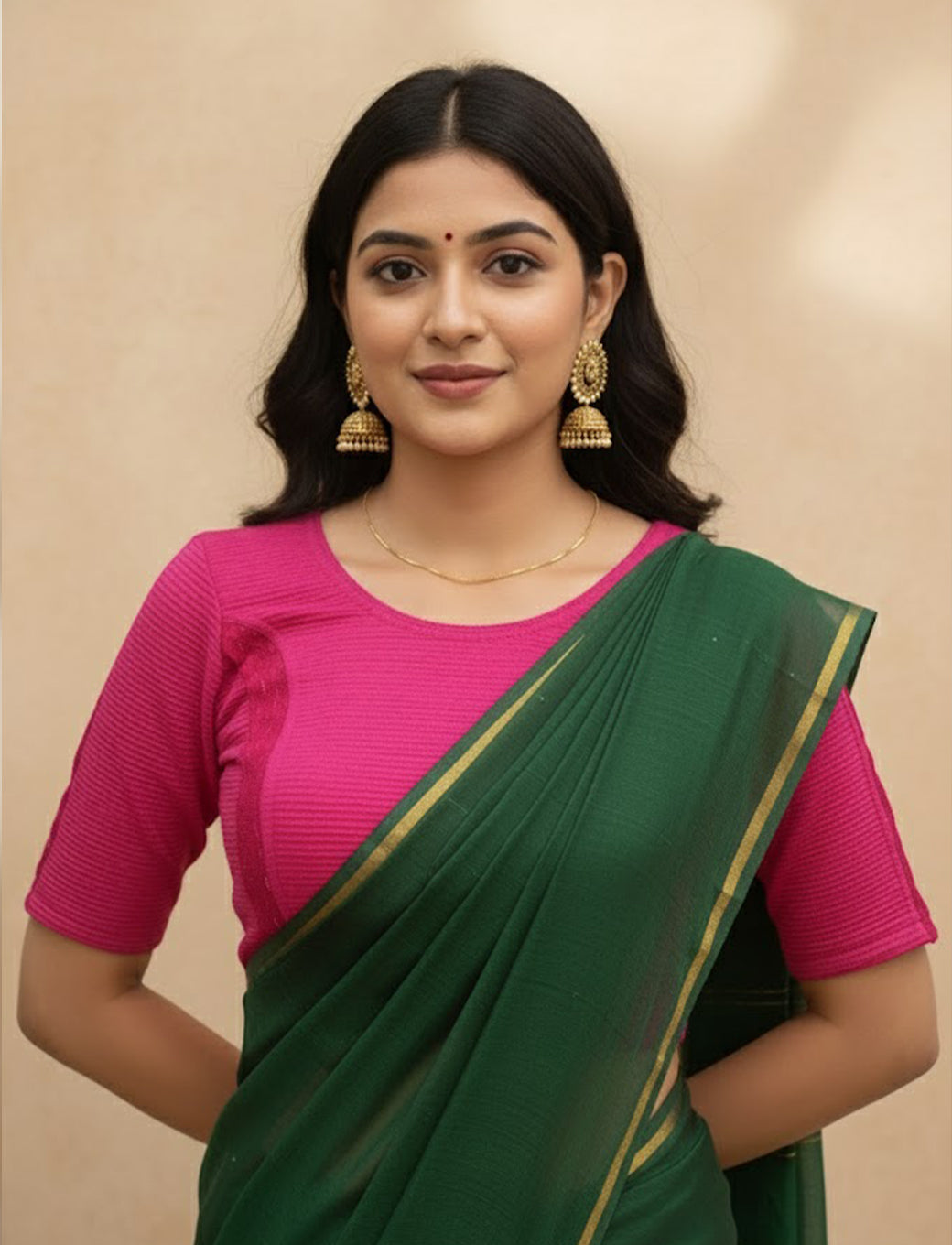 Rani Crush Blouse with Tissue Lines