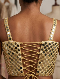 Gold Mirror Work Corset Blouse