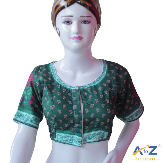 Emerald Folk Art Printed Blouse
