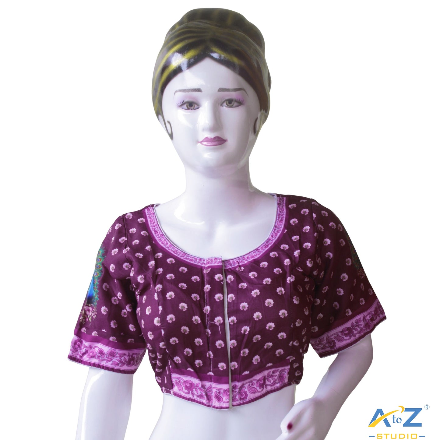 Regal Muse Printed Silk Blouse