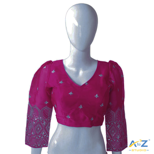 Fuchsia Silk Blouse