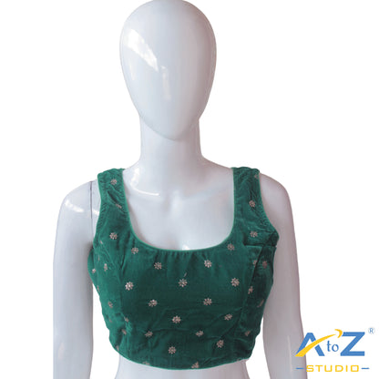 Rama Green Raw Silk Blouse