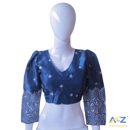 Dark blue silk blouse