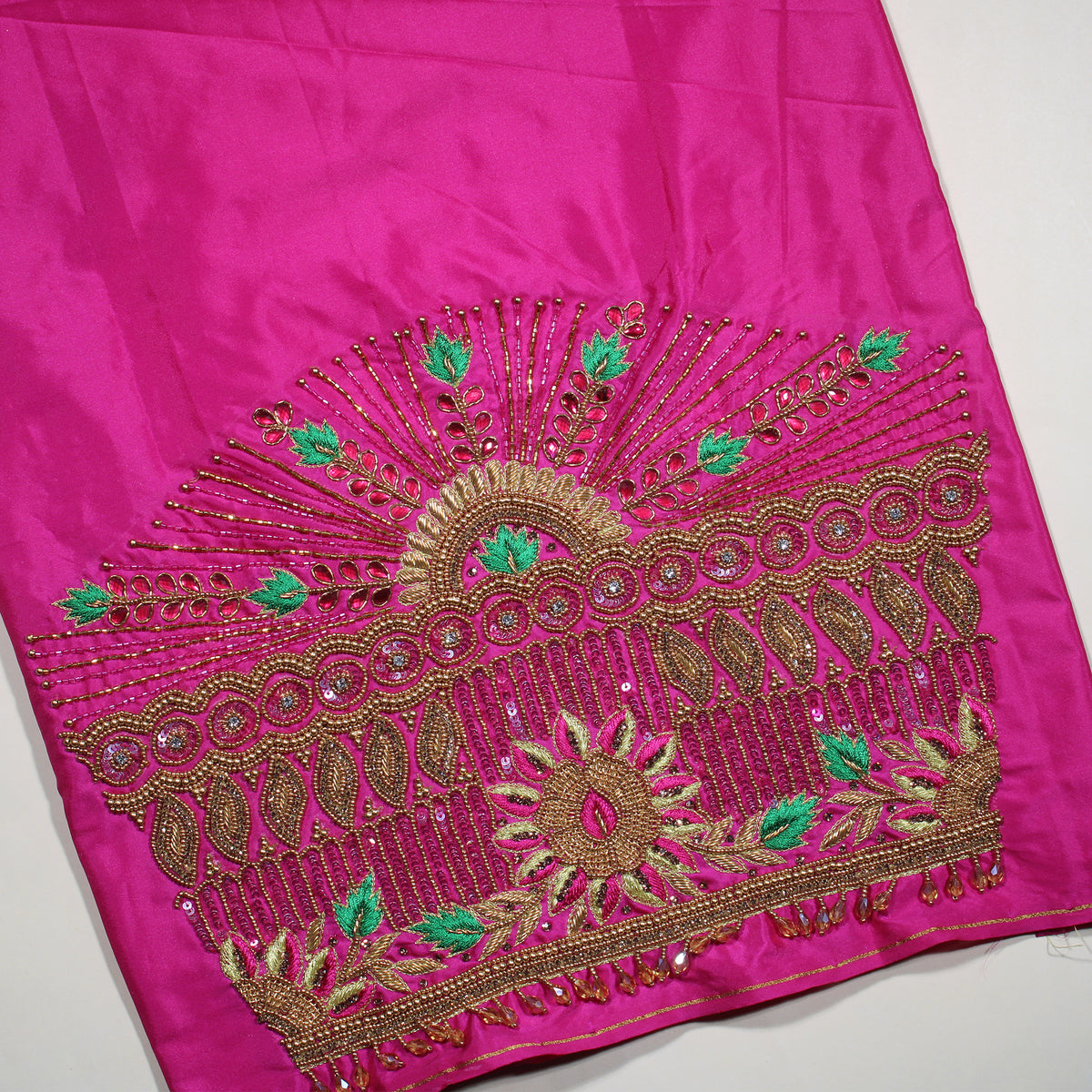 Royal Pink Antique Beadwork Bridal Blouse