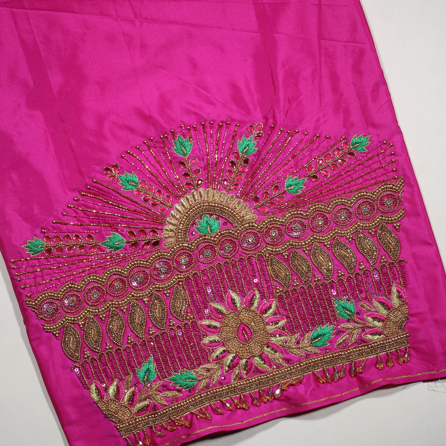 Royal Pink Antique Beadwork Bridal Blouse