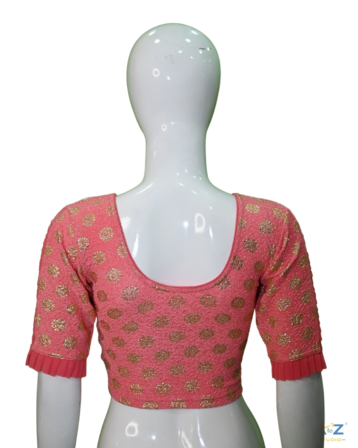 Peach Crush Blouse with Golden Sunflower