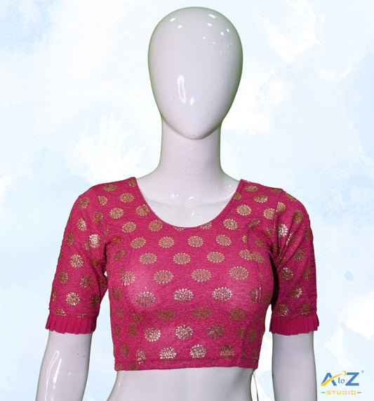 Rani Crush Blouse with Golden Sunflower