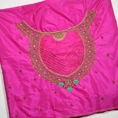 Royal Pink Antique Beadwork Bridal Blouse