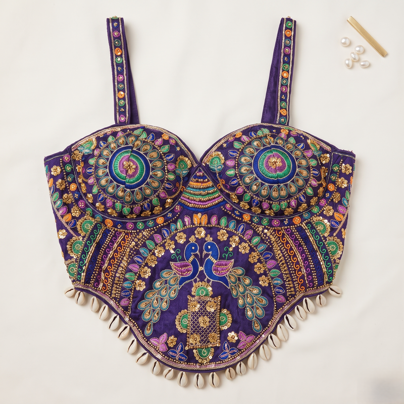 Dark Purple Heritage Corset Blouse