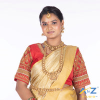 Red Silk Cloth Blouse with Kite Design