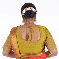 Pear Silk Cloth Blouse with Chain work design Design