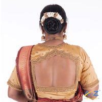 Dark Ivory Silk Cloth Blouse with Bird design Design