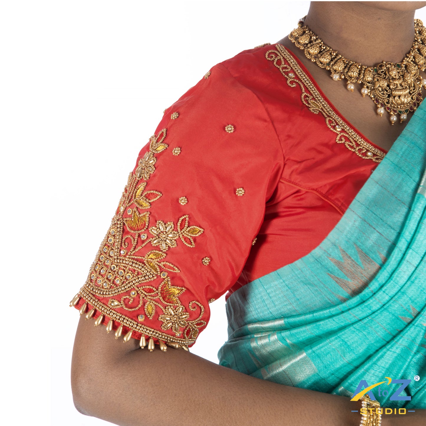 Light Red Silk Cloth Blouse with Deepa design Design