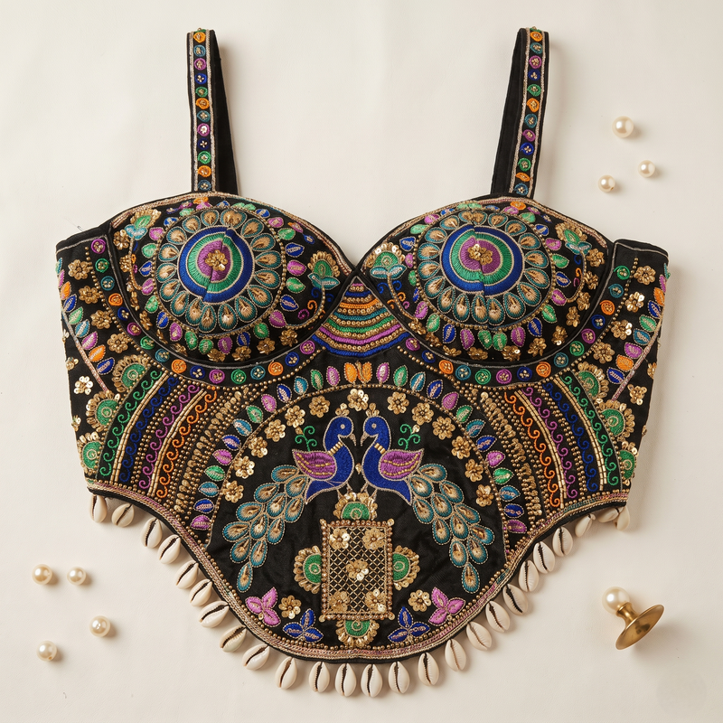 Black Heritage Corset Blouse
