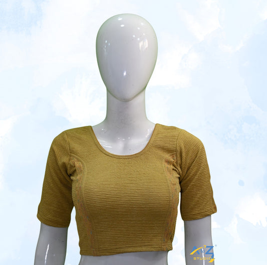 Dark Chiku Crush Blouse with Tissue Lines