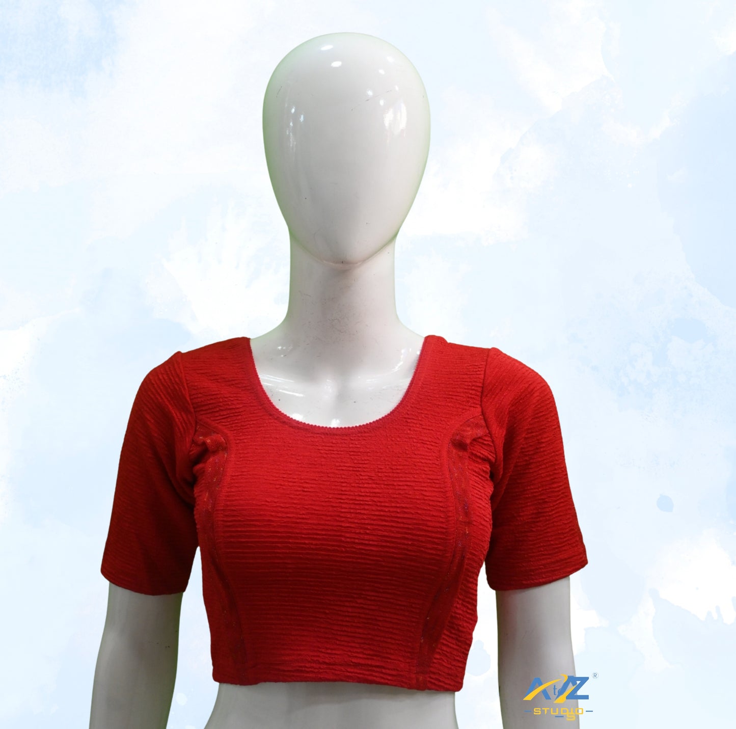 Red Crush Blouse with Tissue Lines