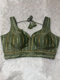 Light Green Metallic Shimmer Bustier Top
